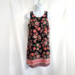 Pink Republic Cute Black/Pink Floral Print Spring Dress. Size S